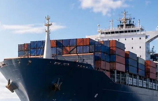 Container ship at sea