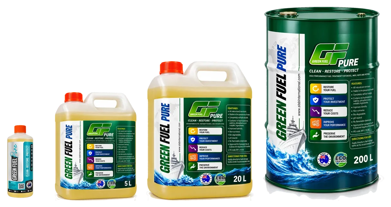Green Fuel Pure 1 L, 5 L, 20 L and 200 L packs